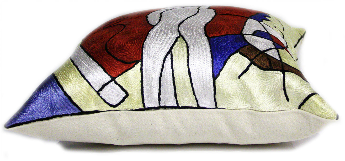 Contemporary Art Abstract Decorative Modern Designer 18x18inch Silk Throw Pillow Cushion Cover