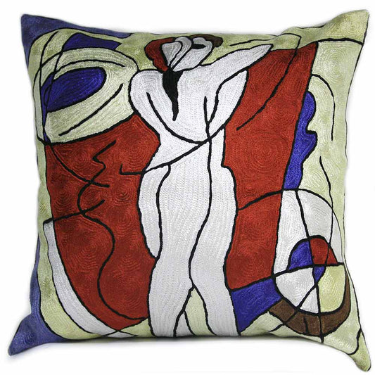 Contemporary Art Abstract Decorative Modern Designer 18x18inch Silk\ Throw Pillow Cushion Cover