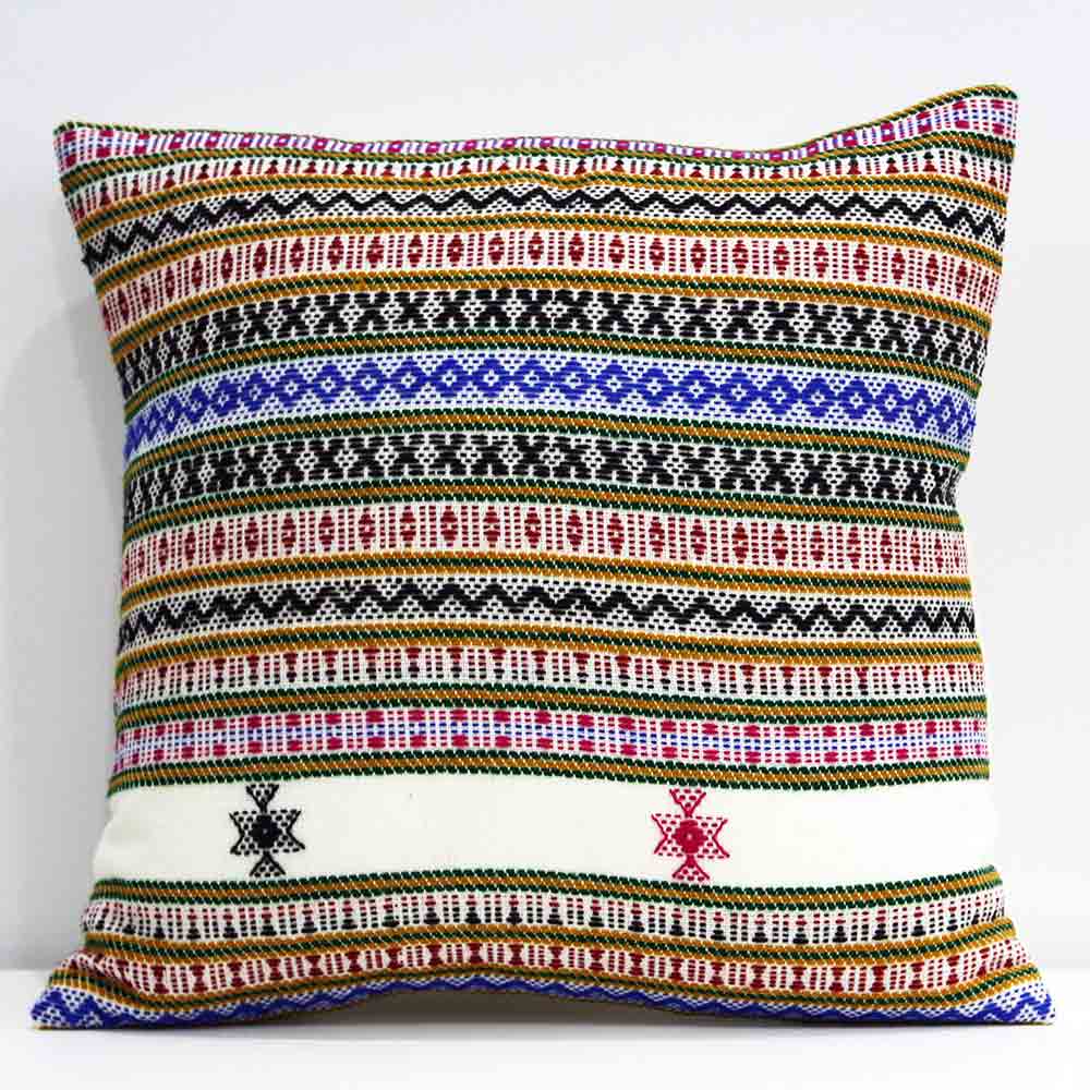 Ethnic stripped tribal pattern tapestry cushion covers textured on vibrant colours Bohemian style decor