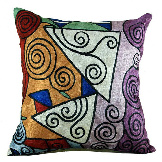 Contemporary Art Abstract Decorative Modern Designer 18x18inch Silk Throw Pillow Cushion Cover