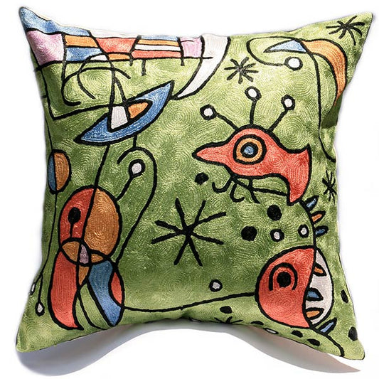 Contemporary Art Abstract Decorative Modern Designer 18x18inch Silk Throw Pillow Cushion Cover